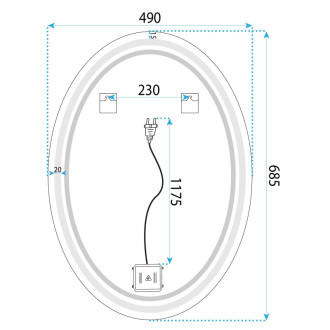 REA Zrkadlo LED Marco 50x70 cm HOM-00900