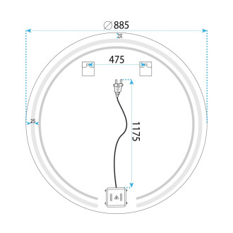 REA Zrkadlo LED 90cm Modern HOM-00907