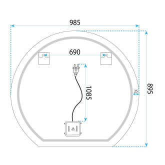REA Zrkadlo LED 100cm Fabio HOM-00912