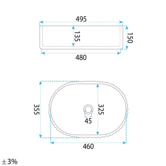 REA Umyvadlo na desku Margaret Gio REA-U3522