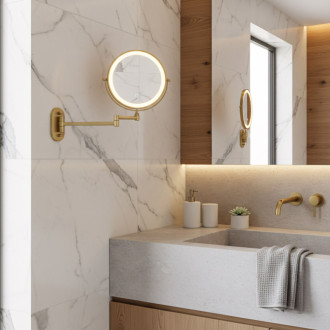 REA Zrkadlo LED Glow Brush Gold HOM-70002