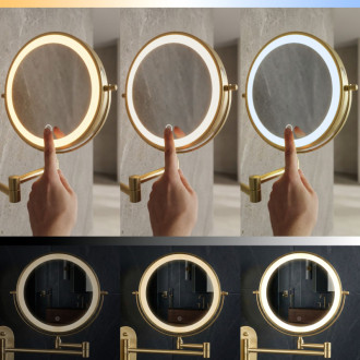 REA Zrkadlo LED Glow Brush Gold HOM-70002