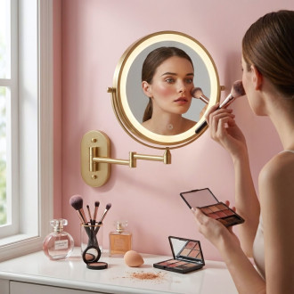 REA Zrkadlo LED Glow Brush Gold HOM-70002