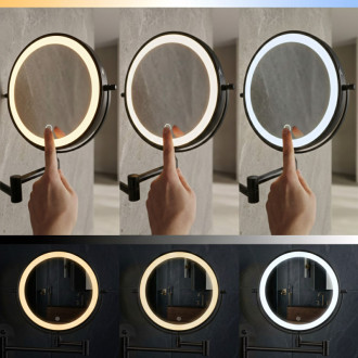 REA Zrkadlo LED Glow Black HOM-70000