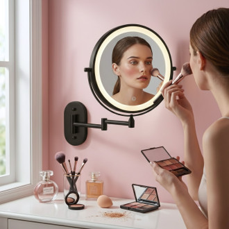 REA Zrkadlo LED Glow Black HOM-70000