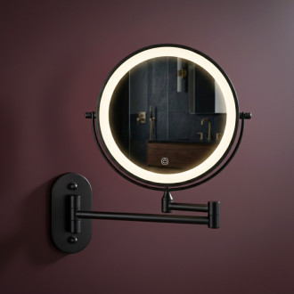 REA Zrkadlo LED Glow Black HOM-70000