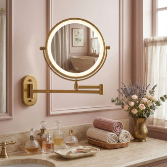 REA Zrkadlo LED Glow Old Gold HOM-70001