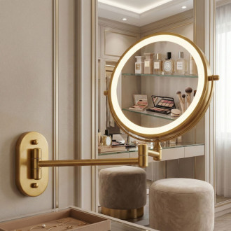 REA Zrkadlo LED Glow Old Gold HOM-70001