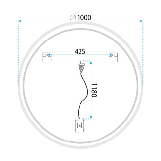 REA Zrkadlo LED 100cm FFJ100 HOM-70005