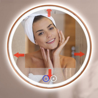 REA Zrkadlo LED 100cm MMJ BRUSH COPPER HOM-05498