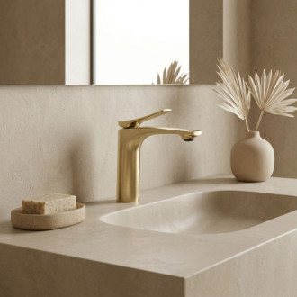 REA Umývadlová batéria Vision Gold Brush Low REA-B6342