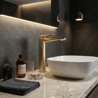 REA Umyvadlová baterie Prime Brush Gold High REA-B6733