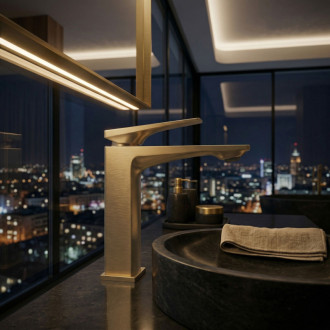 REA Umývadlová batéria Prime Brush Gold Low REA-B6775