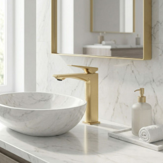 REA Umývadlová batéria Prime Brush Gold Low REA-B6775