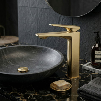 REA Umývadlová batéria Prime Brush Gold Low REA-B6775