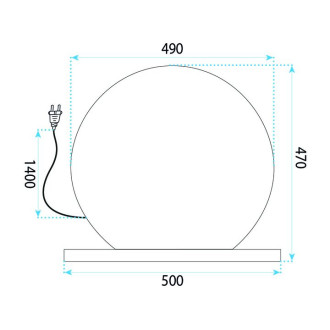 REA Zrkadlo LED HOLLYWOOD White 50 cm HOM-12016