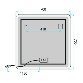 REA Zrkadlo LED 70x70cm TOP-2 HOM-01521