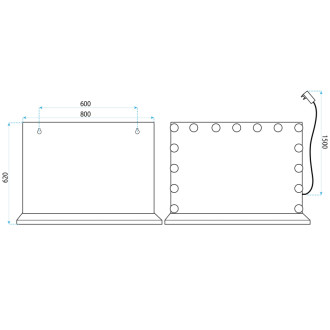 REA Zrkadlo LED HOLLYWOOD White 80x60 HOM-12013