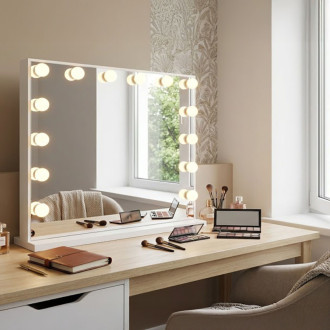 REA Zrkadlo LED HOLLYWOOD White 80x60 HOM-12013