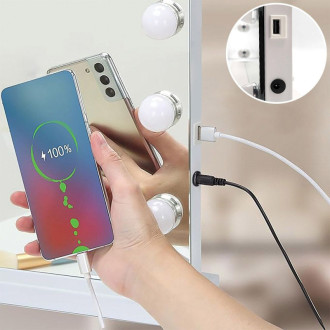 REA Zrkadlo LED HOLLYWOOD White 80x60 HOM-12013