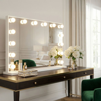 REA Zrkadlo LED HOLLYWOOD White 80x60 HOM-12013