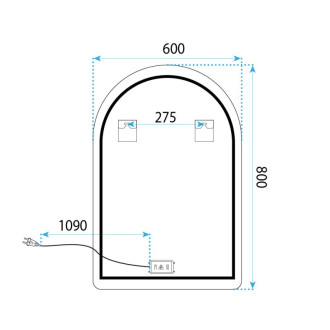 REA Zrkadlo LED 90x60cm TOP-1 HOM-01518