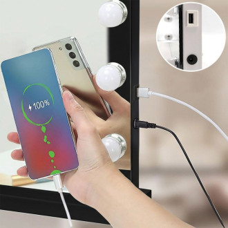 REA Zrkadlo LED HOLLYWOOD Black 80x60 HOM-12014