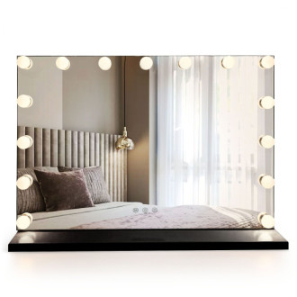 REA Zrkadlo LED HOLLYWOOD Black 80x60 HOM-12014
