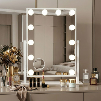 REA Zrcadlo LED HOLLYWOOD White 30x40 HOM-12023