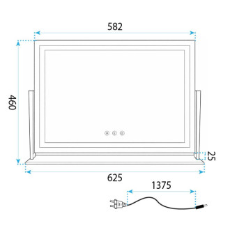 REA Zrkadlo LED STUDIO White 58x45 HOM-12017
