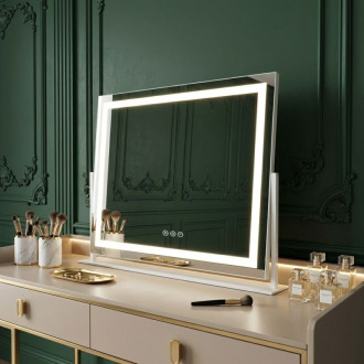 REA Zrkadlo LED STUDIO White 58x45 HOM-12017