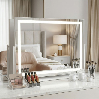 REA Zrkadlo LED STUDIO White 58x45 HOM-12017