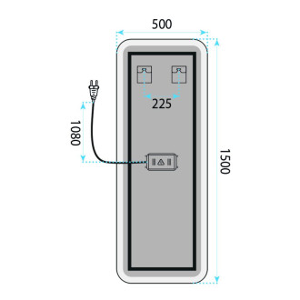 REA Zrkadlo LED 150x50cm MOL-SQ HOM-01527