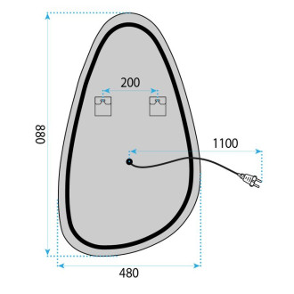 REA Zrkadlo LED ART 90x50 cm HOM-01517