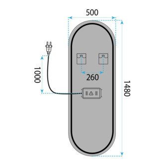 REA Zrkadlo LED 150x50cm MOL-OV HOM-01525