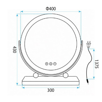REA Zrcadlo LED MAKE-UP White 40 cm HOM-12019