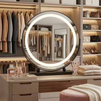 REA Zrkadlo LED MAKE-UP Black 40 cm HOM-12020