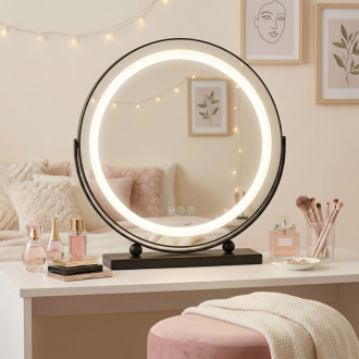 REA Zrkadlo LED MAKE-UP Black 40 cm HOM-12020