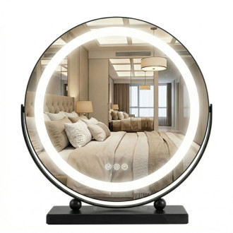 REA Zrkadlo LED MAKE-UP Black 40 cm HOM-12020