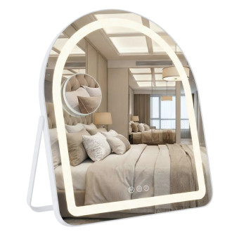 REA Zrkadlo LED GLAM White 40x45cm HOM-12018