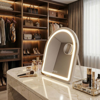 REA Zrkadlo LED GLAM White 40x45cm HOM-12018