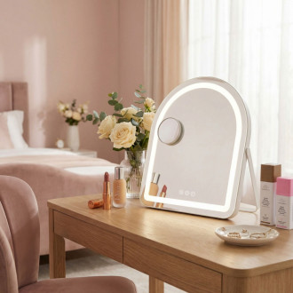 REA Zrkadlo LED GLAM White 40x45cm HOM-12018