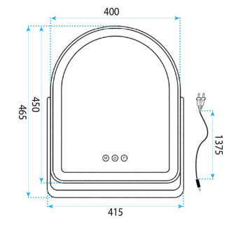 REA Zrkadlo LED GLAM White 40x45cm HOM-12018