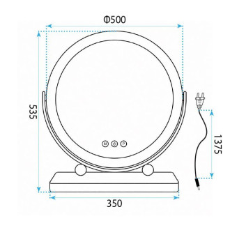 REA Zrkadlo LED MAKE-UP White 50 cm HOM-12021