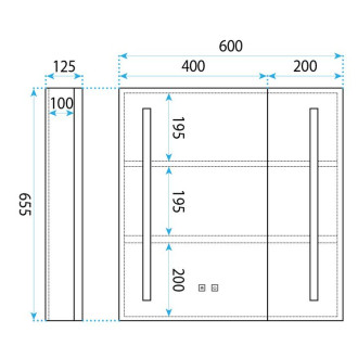 Zrkadlová skrinka s LED osvetlením M1015-60 60x65