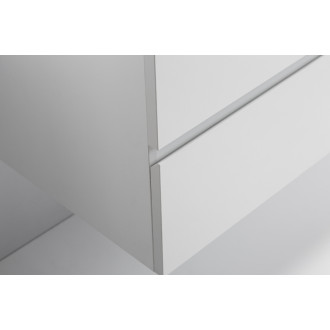 CERANO - Kúpeľňová skrinka Carole - biela matná + umývadlo z lit. mramoru Vita - otvor - čierna matná - 70x58x46 cm