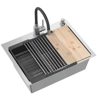 REA Oceľový drez LUKE 110 WORKSTATION BRUSH NICKEL ZLE-09022