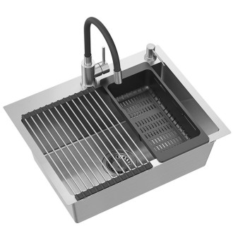 REA Oceľový drez LUKE 110 WORKSTATION BRUSH NICKEL ZLE-09022