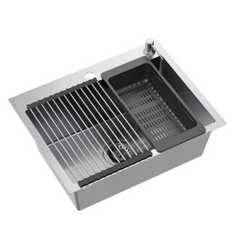 REA Oceľový drez LUKE 110 WORKSTATION BRUSH NICKEL ZLE-09022