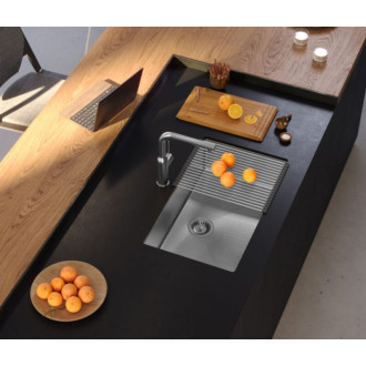 REA Oceľový drez ANTHONY 80 BRUSH NICKEL ZLE-90056